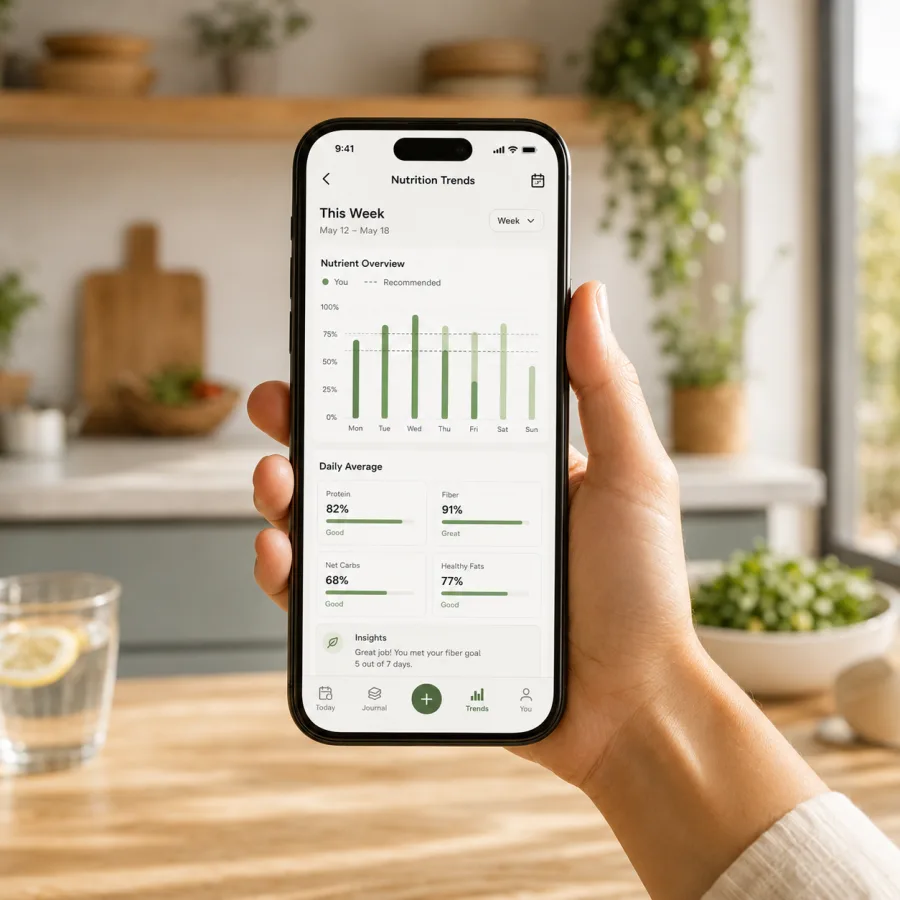 Bitewise weekly nutrition trends screen